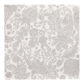 Servetter "ROYAL Collection" 1/4-vikt 40 cm x 40 cm grå "Paisley"