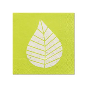 Servetter, 3-lagers 1/4-vikt 25 cm x 25 cm grön "Graphic Leaves"