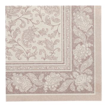 Servetter "ROYAL Collection" 1/4-vikt 40 cm x 40 cm mocca "Ornaments"