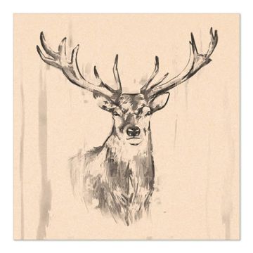 Servetter, 3-lagers 1/4-vikt 33 cm x 33 cm natur "Deer" av återvunnet papper