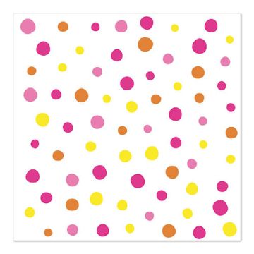 Servetter, 3-lagers 1/4-vikt 33 cm x 33 cm rosa "Colourful Dots"