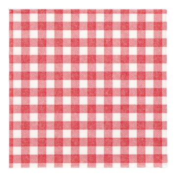 Servetter "ROYAL Collection" 1/4-vikt 40 cm x 40 cm röd "Vichy Karo"
