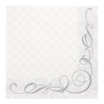 Servetter "ROYAL Collection" 1/4-vikt 40 cm x 40 cm silver "Megan"