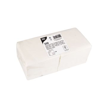 servetter, 2-lagiga 1/4-vikt 24 cm x 24 cm vit