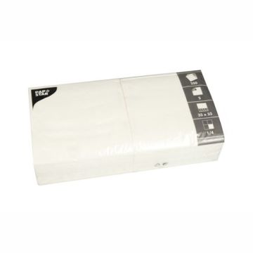 servetter, 2-lagiga 1/4-vikt 33 cm x 33 cm vit