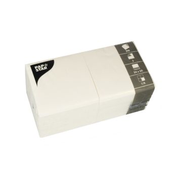 Servett, 3-lags 1/4-vikt 24 cm x 24 cm vit