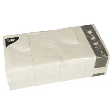 Servett, 3-lags 1/8-vikt 40 cm x 40 cm vit
