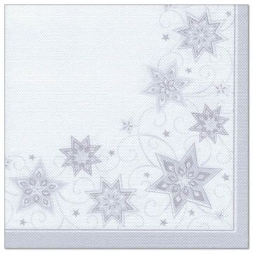 Servetter "ROYAL Collection" 1/4-vikt 40 cm x 40 cm vit "Just Stars"