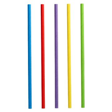 Shake-sugrör av papper Ø 8 mm · 25 cm sorterade färger