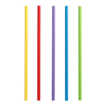 Shake-sugrör av papper Ø 8 mm · 25 cm sorterade färger