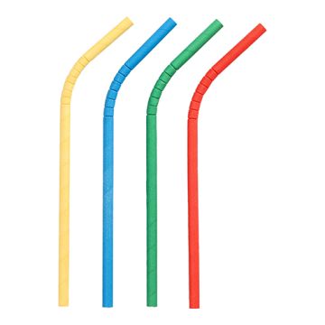 Shakesugrör av papper Ø 8 mm · 25 cm flexibla, sorterade färger
