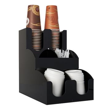Dispenser för bägare och lock "To Go" 31 cm x 30,5 cm x 21 cm svart