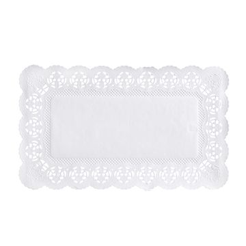 Spetspapper kantig 30 cm x 18 cm vit