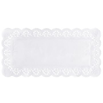 Spetspapper kantig 34 cm x 17 cm vit