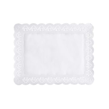 Spetspapper kantig 34 cm x 26 cm vit