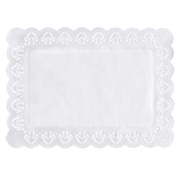 Spetspapper kantig 45 cm x 32 cm vit