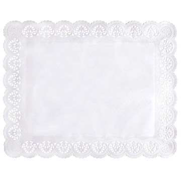 Spetspapper kantig 46 cm x 36 cm vit