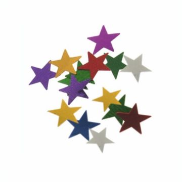 Konfettii, folie Ø 1 cm sorterade färger "Stars" 20 gr.