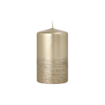 Blockljus "Safe Candle" Ø 60 mm · 100 mm guld "Fia", individuellt cellofanförpackad