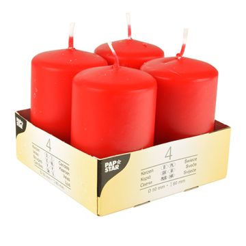 Blockljus Ø 50 mm · 80 mm röd