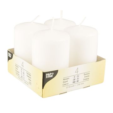 Blockljus Ø 50 mm · 80 mm vit