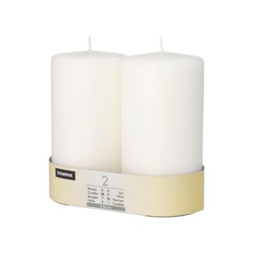 Blockljus Ø 80 mm · 150 mm vit