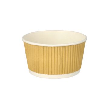 Soppskålar, papper rund 380 ml Ø 11 cm · 5,8 cm brun/vit Ripple Wall