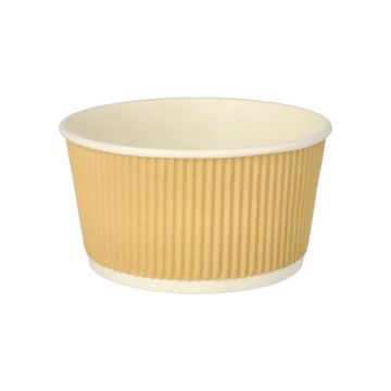 Soppskålar, papper rund 720 ml Ø 13,5 cm · 7,3 cm brun/vit Ripple Wall