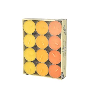 Värmeljus Ø 38 mm · 16 mm "gul, orange, borneo"