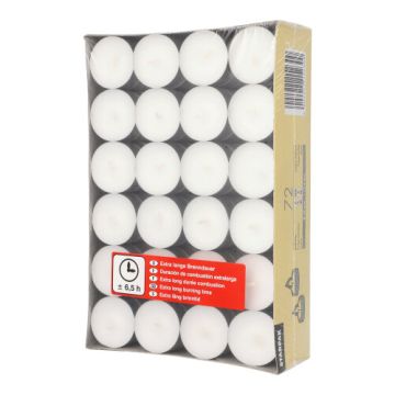 Värmeljus Ø 39 mm · 17,5 mm vit · extra lång brinntid 6,5 h