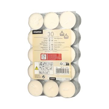 Värmeljus Ø 37 mm · 19 mm vit · extra lång brinntid 6 h