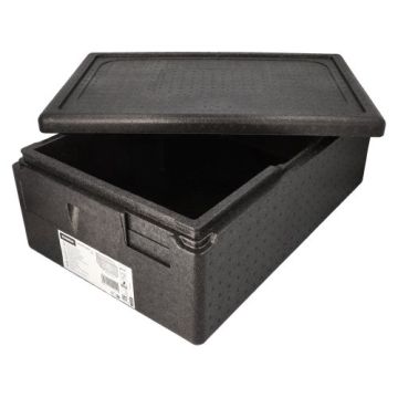 Isolerande transportlådor, EPP 60 cm x 40 cm x 23 cm svart "Gastro-Norm 1/1"