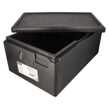 Isolerande transportlådor, EPP 60 cm x 40 cm x 28 cm svart "Gastro-Norm 1/1"