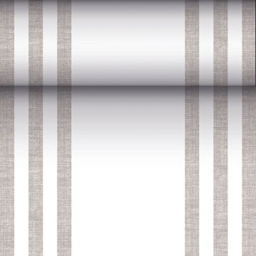 Bordslöpare, tygliknande, PV-Tissue mix "ROYAL Collection" 24 m x 40 cm grå "Lines"