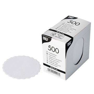Koppunderlägg rund Ø 8,5 cm vit