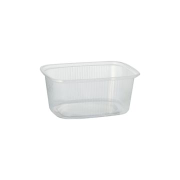 Förpackningsbehållare kantig 250 ml 4,9 cm x 8,1 cm x 10,8 cm klar