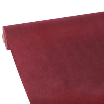 Bordsduk, tygliknande, nonwoven "soft selection" 25 m x 1,18 m vinröd