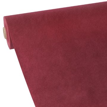 Bordsduk, tygliknande, nonwoven "soft selection" 40 m x 1,18 m vinröd
