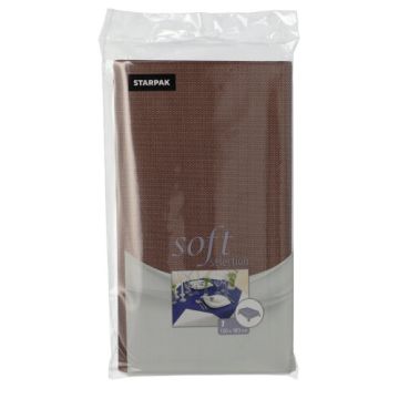 Bordsduk, tygliknande, nonwoven "soft selection" 120 cm x 180 cm brun