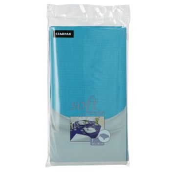 Bordsduk, tygliknande, nonwoven "soft selection" 120 cm x 180 cm turkos