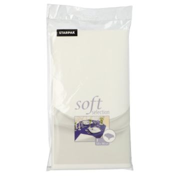 Bordsduk, tygliknande, nonwoven "soft selection" 120 cm x 180 cm vit