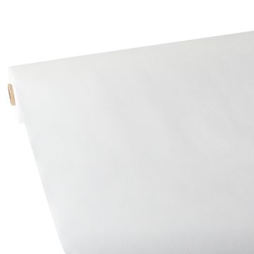 Bordsduk, tygliknande, nonwoven "soft selection" 25 m x 1,18 m vit