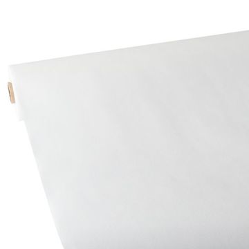 Bordsduk, tygliknande, nonwoven "soft selection" 25 m x 1,18 m vit