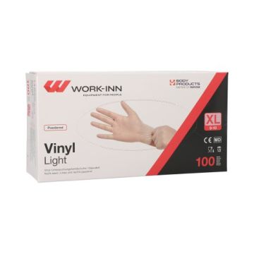 "WORK-INN" Handskar, (Pudrad), Vinyl "Light" transparent Storlek XL