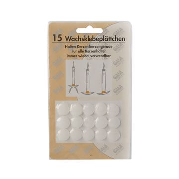 Vaxknapp, Självhäftande Ø 15 mm vit