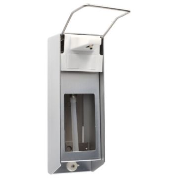 Väggdispenser 23 cm x 28,5 cm x 9,5 cm "Aluminium" 1000 ml, Spak med lång arm + Skydd