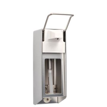 Väggdispenser 24,2 cm x 8,3 cm x 15,5 cm "Aluminium" 500 ml, Spak med kort arm, inkl. skydd