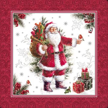 Servett, 3-lags 1/4-vikt 40 cm x 40 cm "HoHoHo"