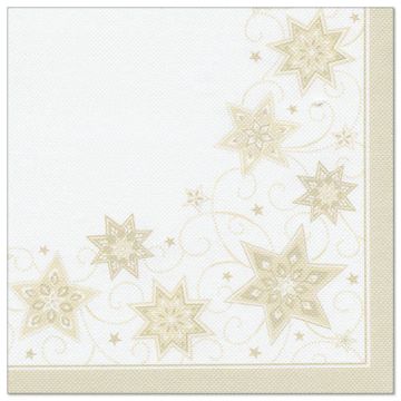 Servetter "ROYAL Collection" 1/4-vikt 40 cm x 40 cm champagne "Just Stars"
