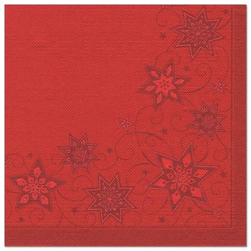 Servetter "ROYAL Collection" 1/4-vikt 40 cm x 40 cm röd "Just Stars"